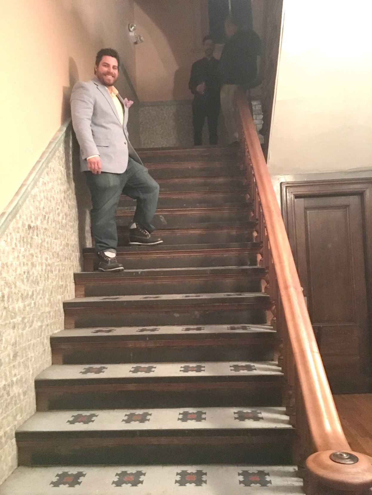 Courtroom tiled staircase